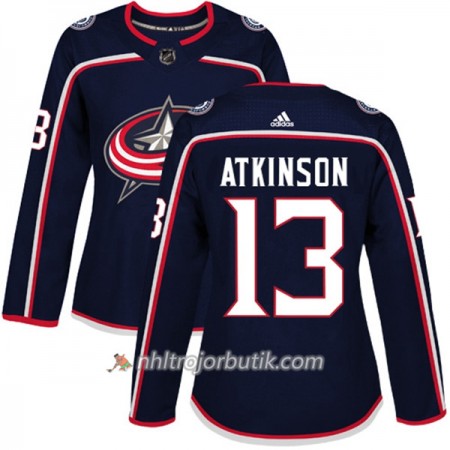 Dame Ishockey Columbus Blue Jackets Tröja Cam Atkinson 13 Adidas 2017-2018 Marinblå Authentic